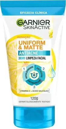 Garnier Sabonete Facial 3 em 1 Uniform & Matte Antiacne